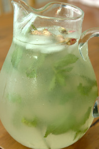 Glass of lemonade with mint